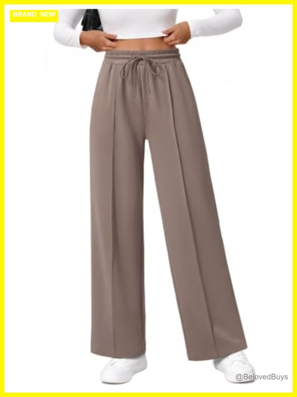 Wide Leg Sweatpants Drawstring High Waist Side Pockets Lounge Pants